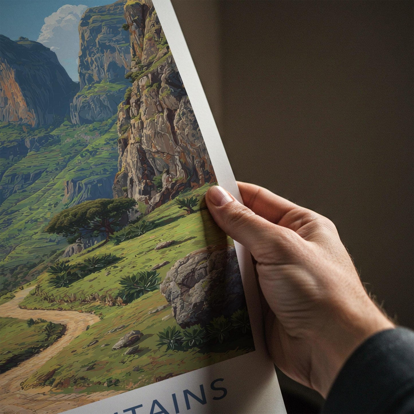 Simien Mountains Poster - Ethiopia Travel Art - Winding Mountain Path Wall Decor