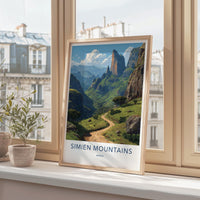 Simien Mountains Poster - Ethiopia Travel Art - Winding Mountain Path Wall Decor