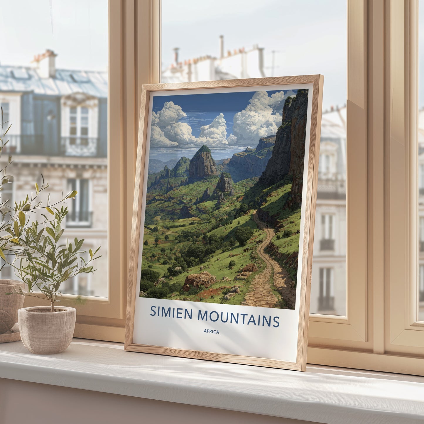 Simien Mountains Poster - Ethiopia Travel Art - Winding Path Hills Home Decor