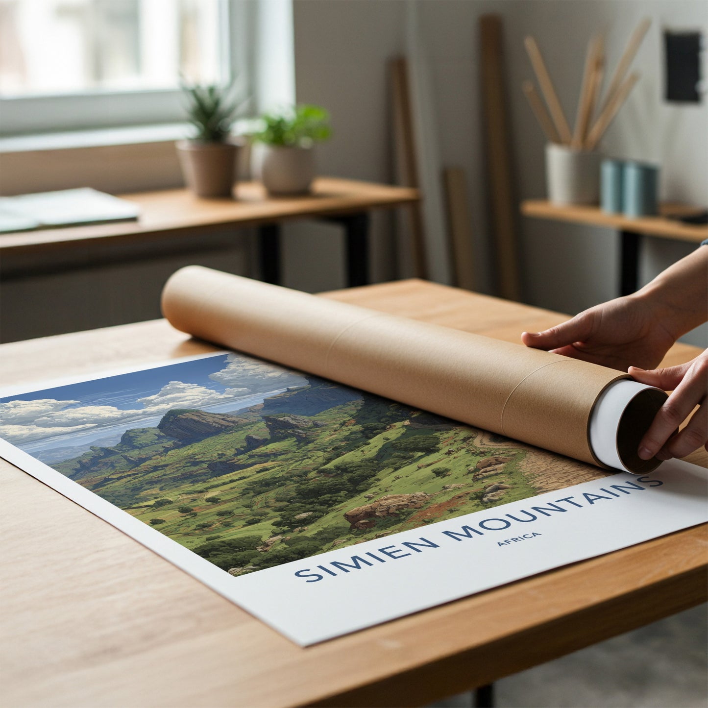 Simien Mountains Poster - Ethiopia Travel Art - Winding Path Hills Home Decor