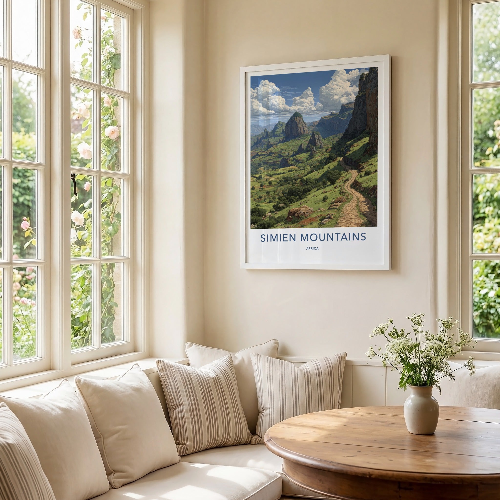 Simien Mountains Poster - Ethiopia Travel Art - Winding Path Hills Home Decor