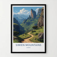 Simien Mountains Poster - Ethiopia Wall Art - Winding Path Valley Home Decor