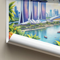 Singapore Poster - Singapore Art Print - Modern Cityscape Vista Lounge Decor