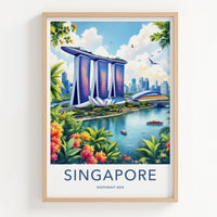 Singapore Poster - Singapore Art Print - Modern Cityscape Vista Lounge Decor