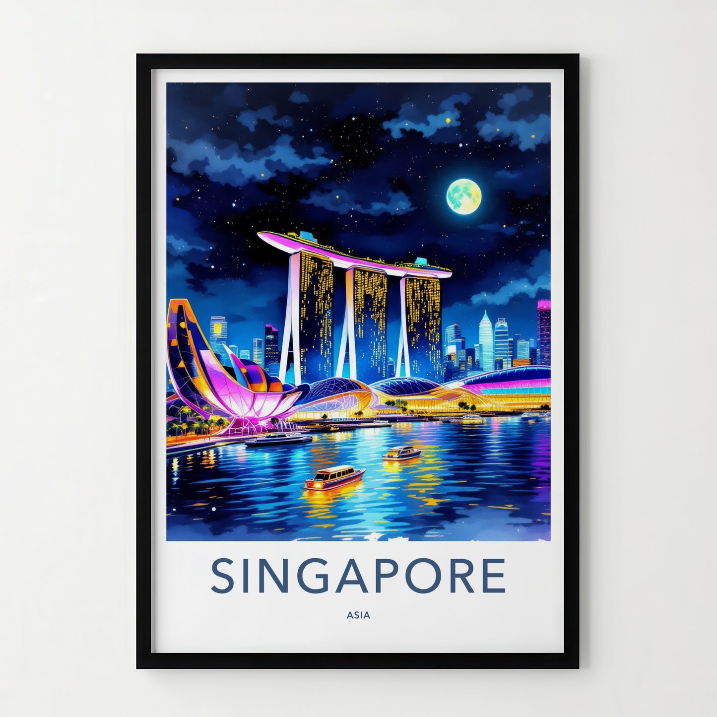 Singapore Poster - Singapore Marina Bay Sands Framed Art