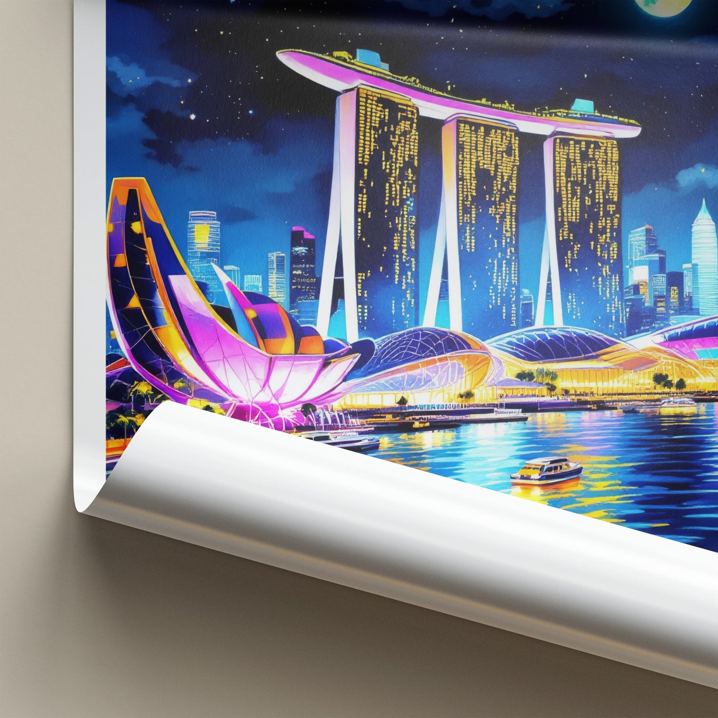 Singapore Poster - Singapore Marina Bay Sands Framed Art