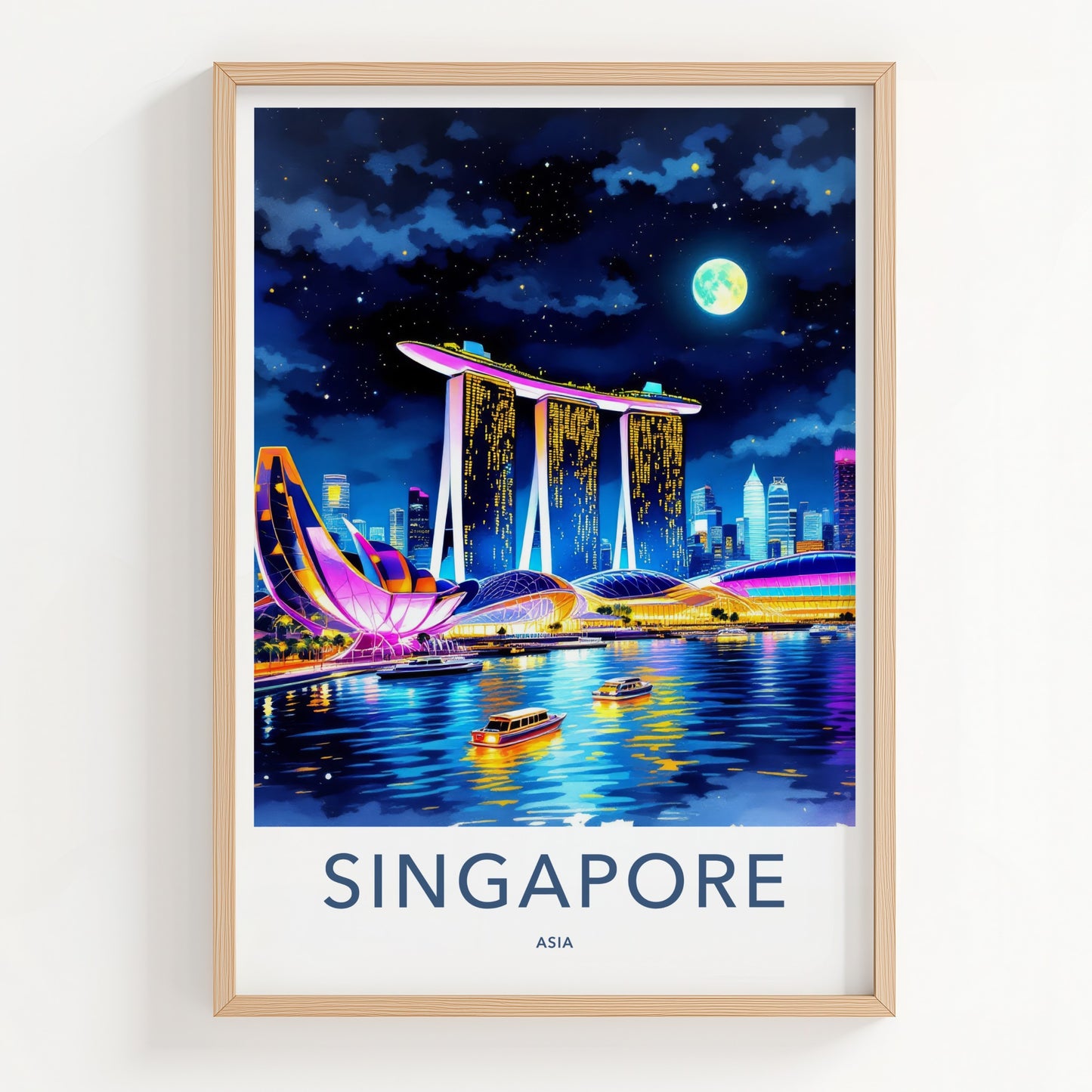 Singapore Poster - Singapore Marina Bay Sands Framed Art