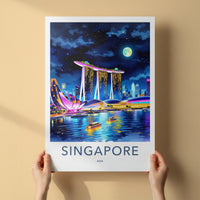 Singapore Poster - Singapore Marina Bay Sands Framed Art