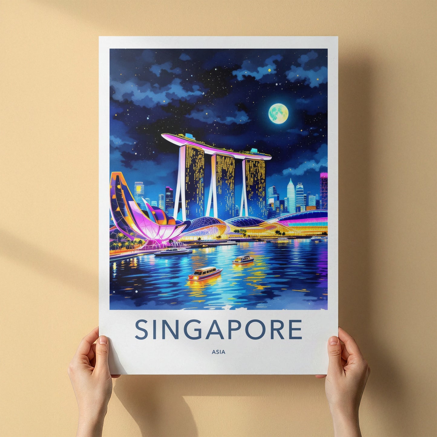 Singapore Poster - Singapore Marina Bay Sands Framed Art