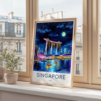 Singapore Poster - Singapore Marina Bay Sands Framed Art