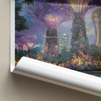 Singapore Poster - Singapore Travel Art - Illuminated Supertree Gardens Wall Decor