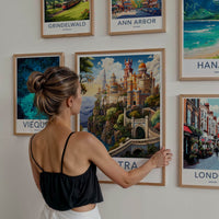 Sintra Poster - Portugal Travel Art - Vibrant Cliffside Castle Home Decor