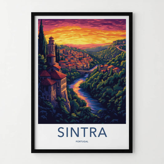 Sintra Poster - Portugal Travel Art - Vibrant Hillside Town Home Decor