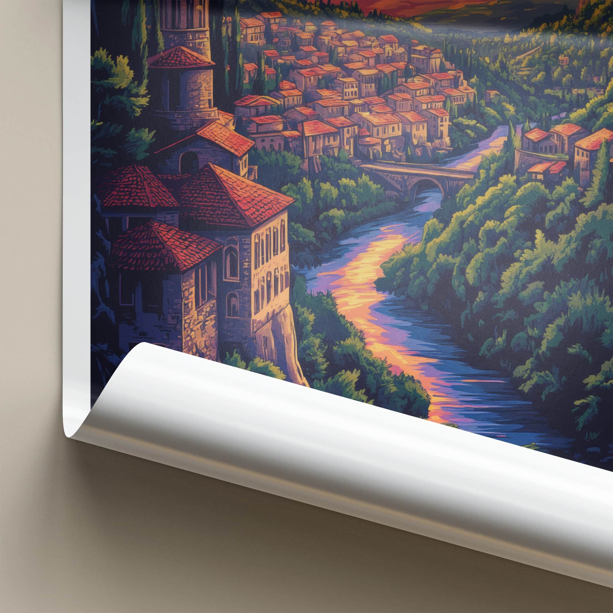 Sintra Poster - Portugal Travel Art - Vibrant Hillside Town Home Decor