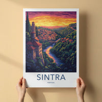 Sintra Poster - Portugal Travel Art - Vibrant Hillside Town Home Decor