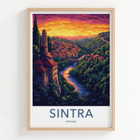 Sintra Poster - Portugal Travel Art - Vibrant Hillside Town Home Decor