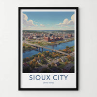Sioux City Poster - Iowa Travel Art - Autumn Cityscape View Home Decor