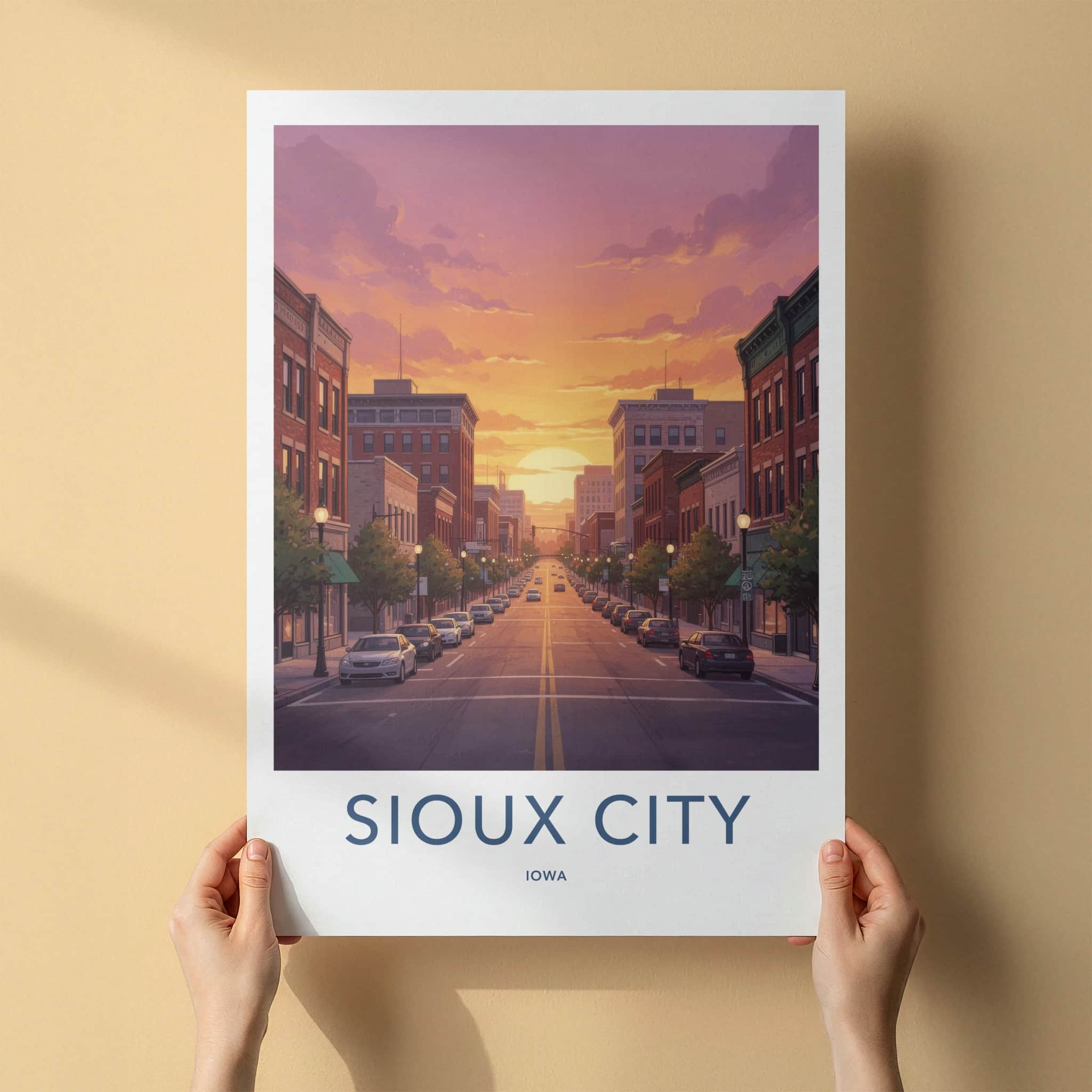Sioux City Poster - Iowa Travel Art - Main Street Home Decor