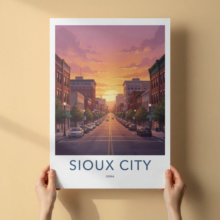 Sioux City Poster - Iowa Travel Art - Main Street Home Decor