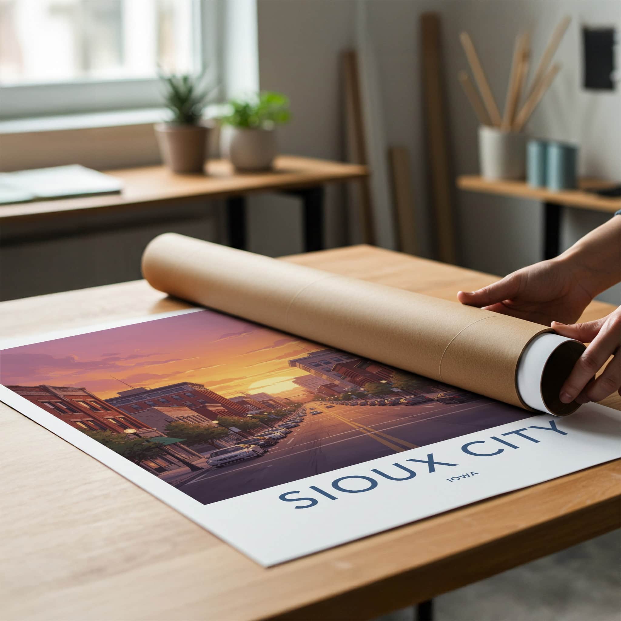 Sioux City Poster - Iowa Travel Art - Main Street Home Decor