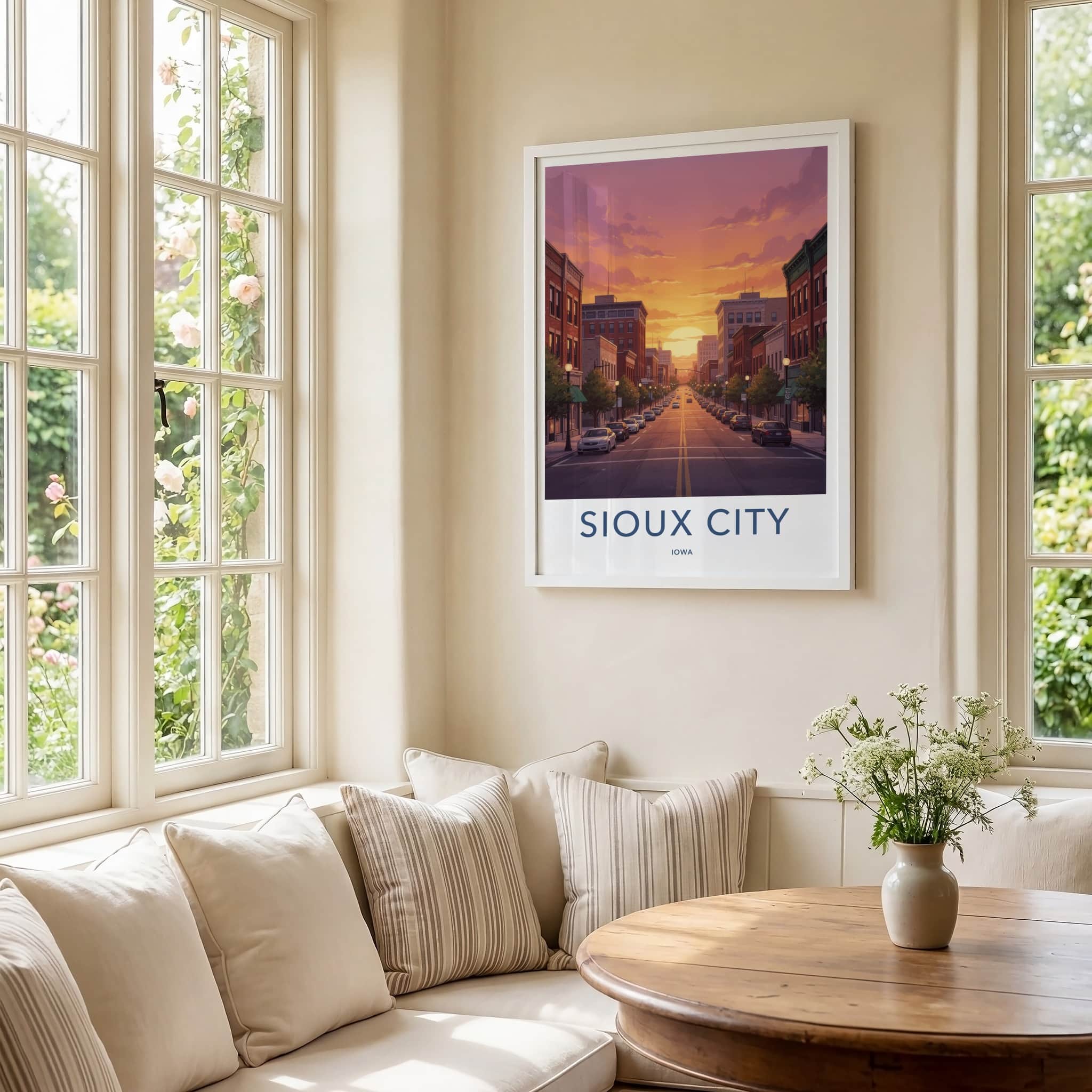 Sioux City Poster - Iowa Travel Art - Main Street Home Decor