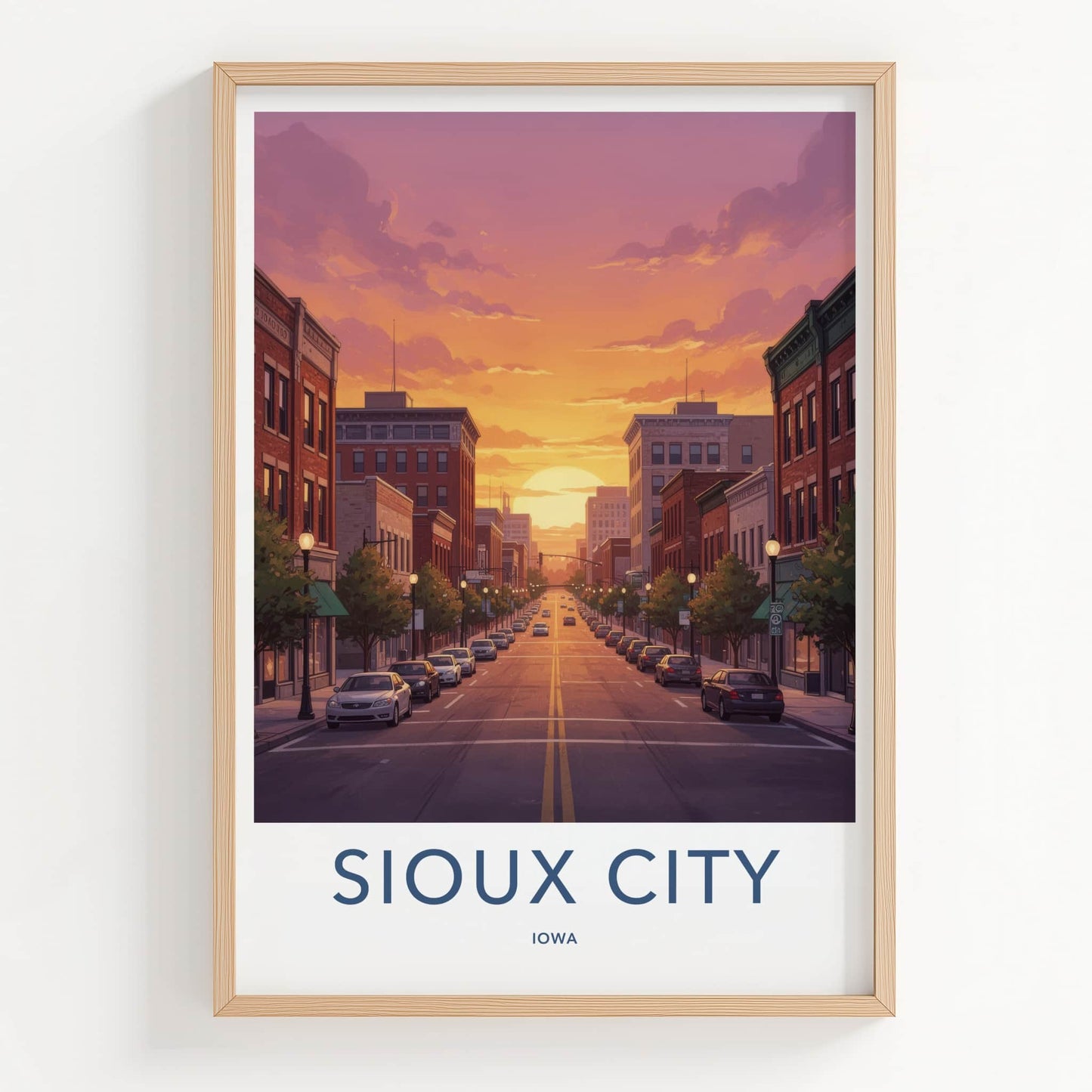Sioux City Poster - Iowa Travel Art - Main Street Home Decor