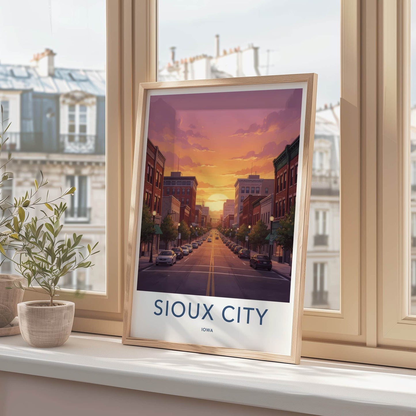 Sioux City Poster - Iowa Travel Art - Main Street Home Decor