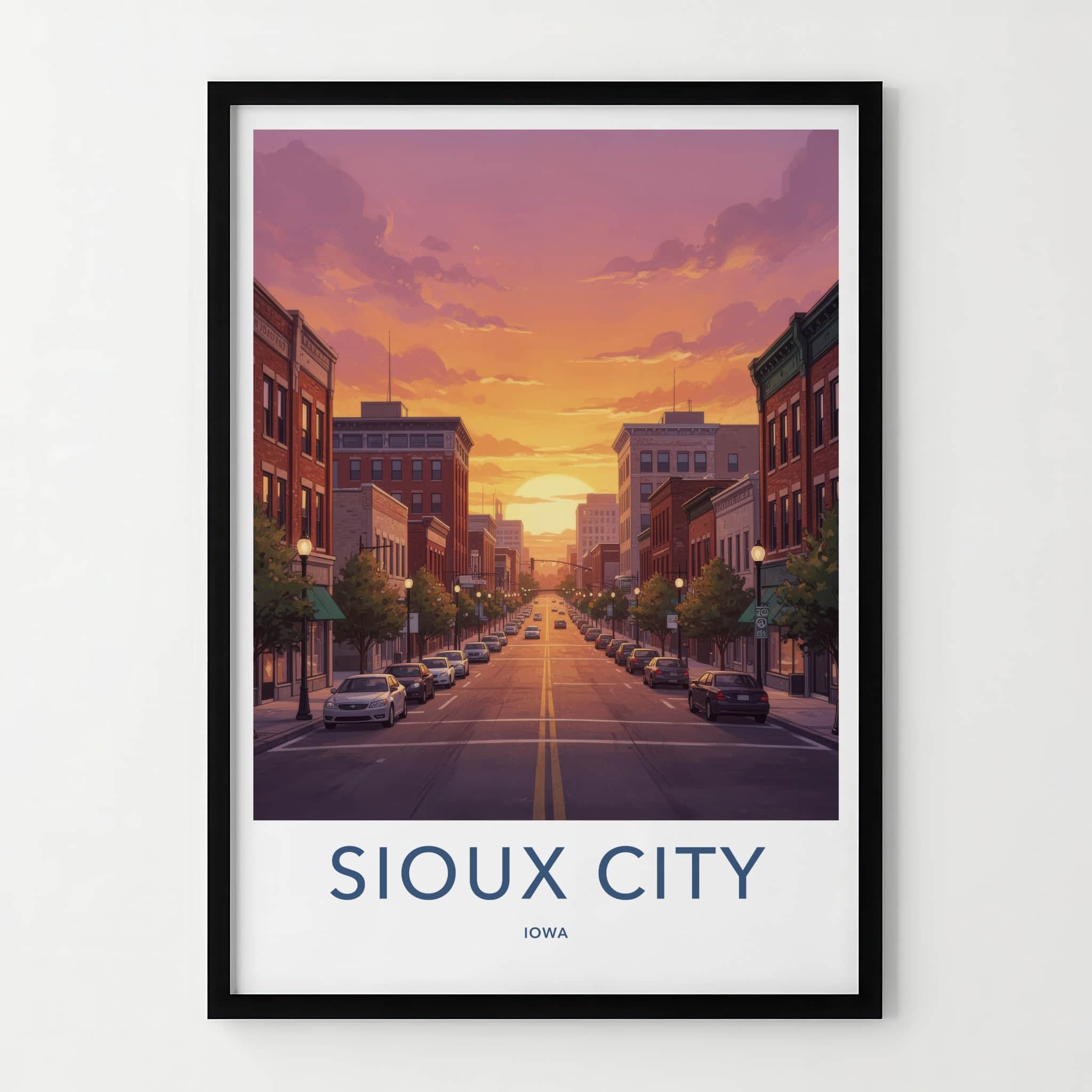 Sioux City Poster - Iowa Travel Art - Main Street Home Decor