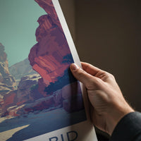 Siq Al-Barid Poster - Jordan Travel Art - Red Rock Canyon Home Decor