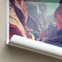 Siq Al-Barid Poster - Jordan Travel Art - Red Rock Canyon Home Decor