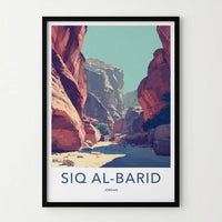 Siq Al-Barid Poster - Jordan Travel Art - Red Rock Canyon Home Decor