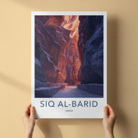 Siq Al-Barid Poster - Jordan Travel Art - Sunlit Canyon Passage Home Decor
