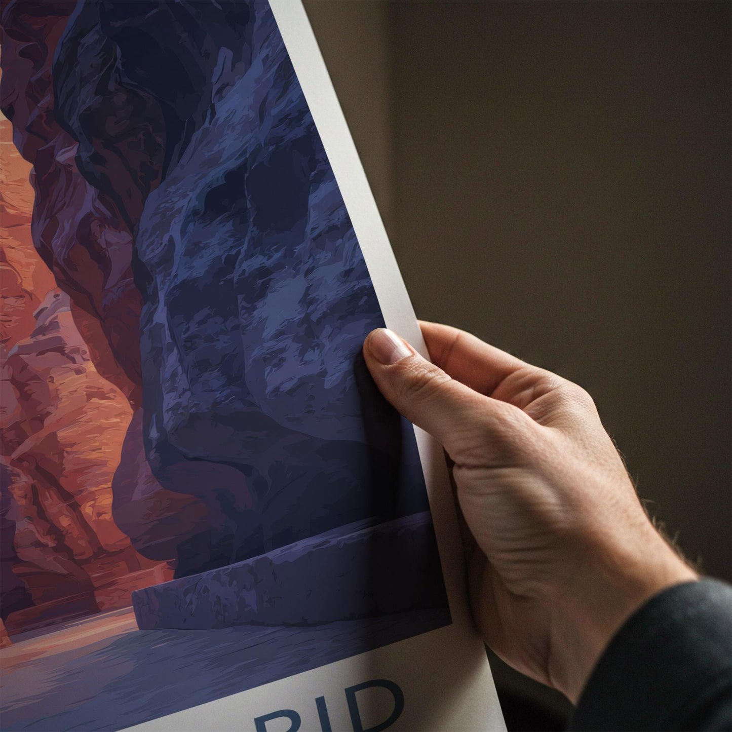 Siq Al-Barid Poster - Jordan Travel Art - Sunlit Canyon Passage Home Decor