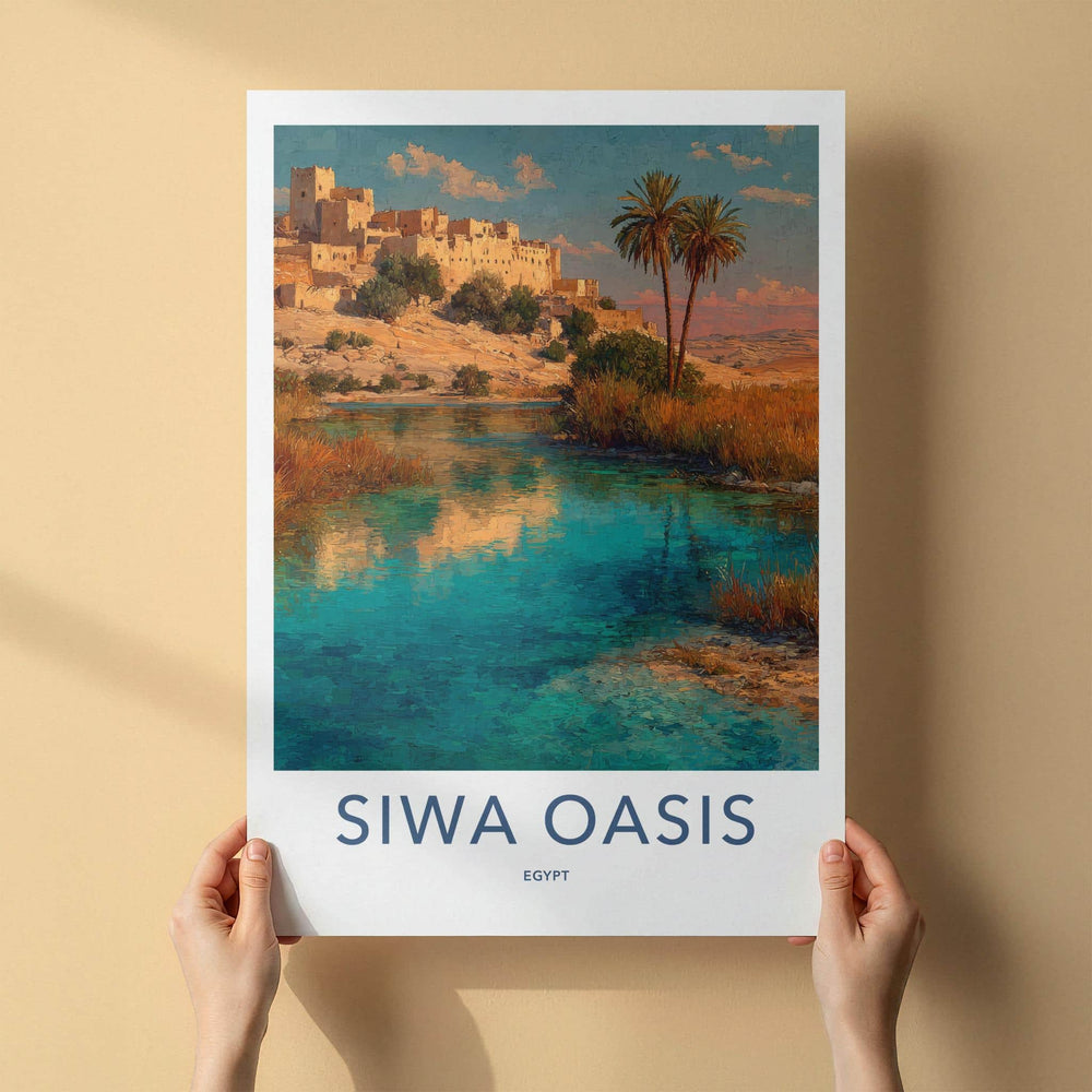 Siwa Oasis Poster - Egypt Travel Art - Ancient Oasis Village Home Decor