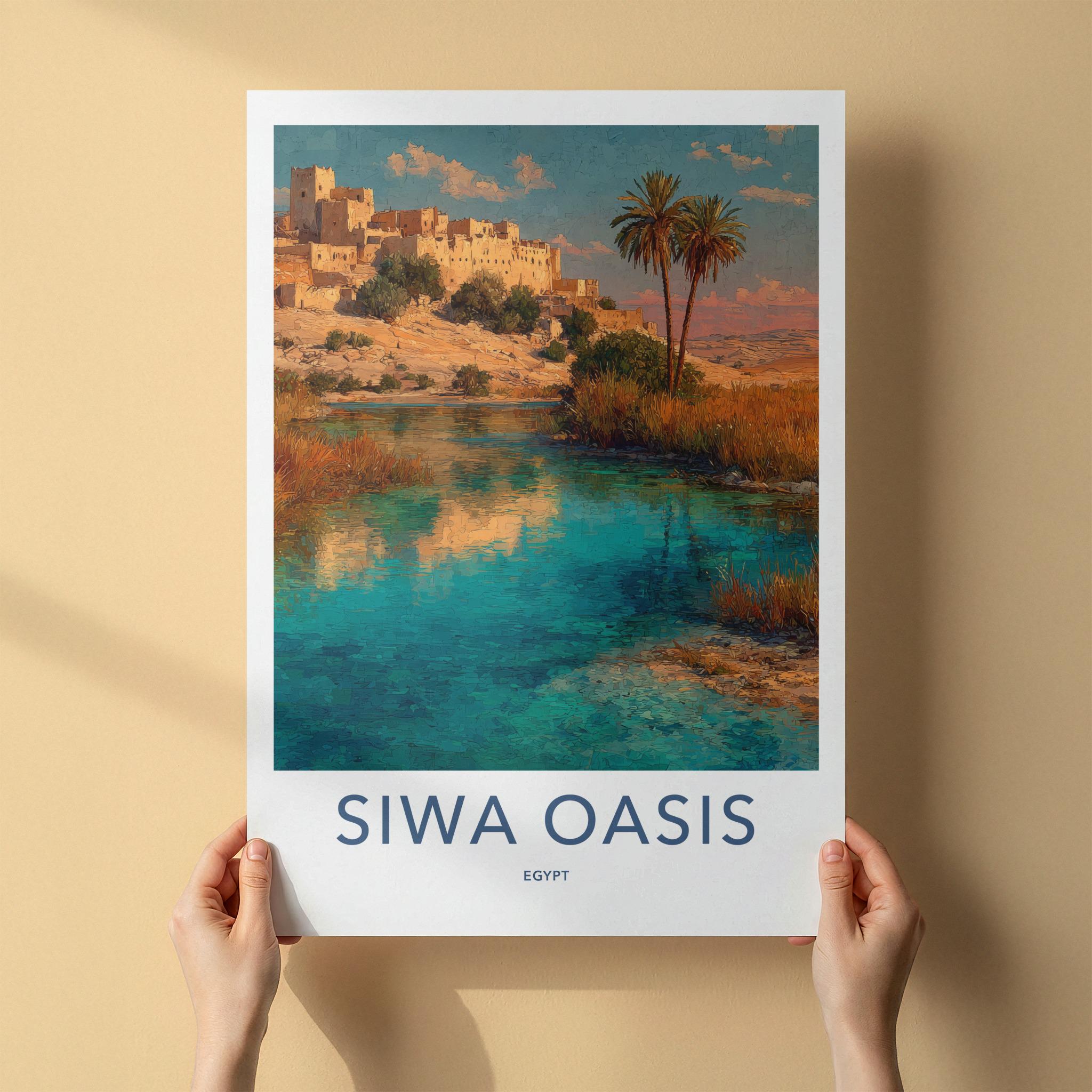 Siwa Oasis Poster - Egypt Travel Art - Ancient Oasis Village Home Decor
