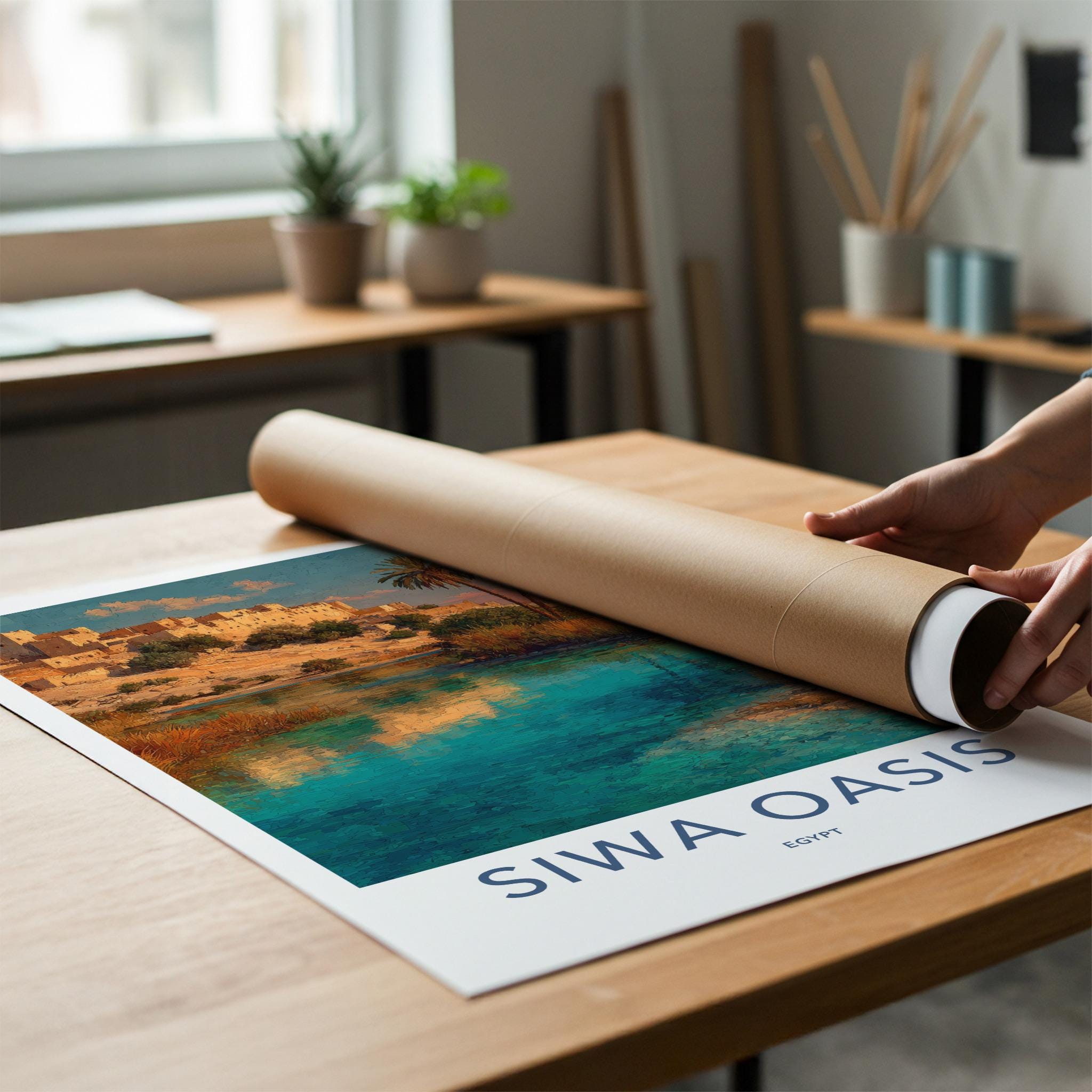 Siwa Oasis Poster - Egypt Travel Art - Ancient Oasis Village Home Decor