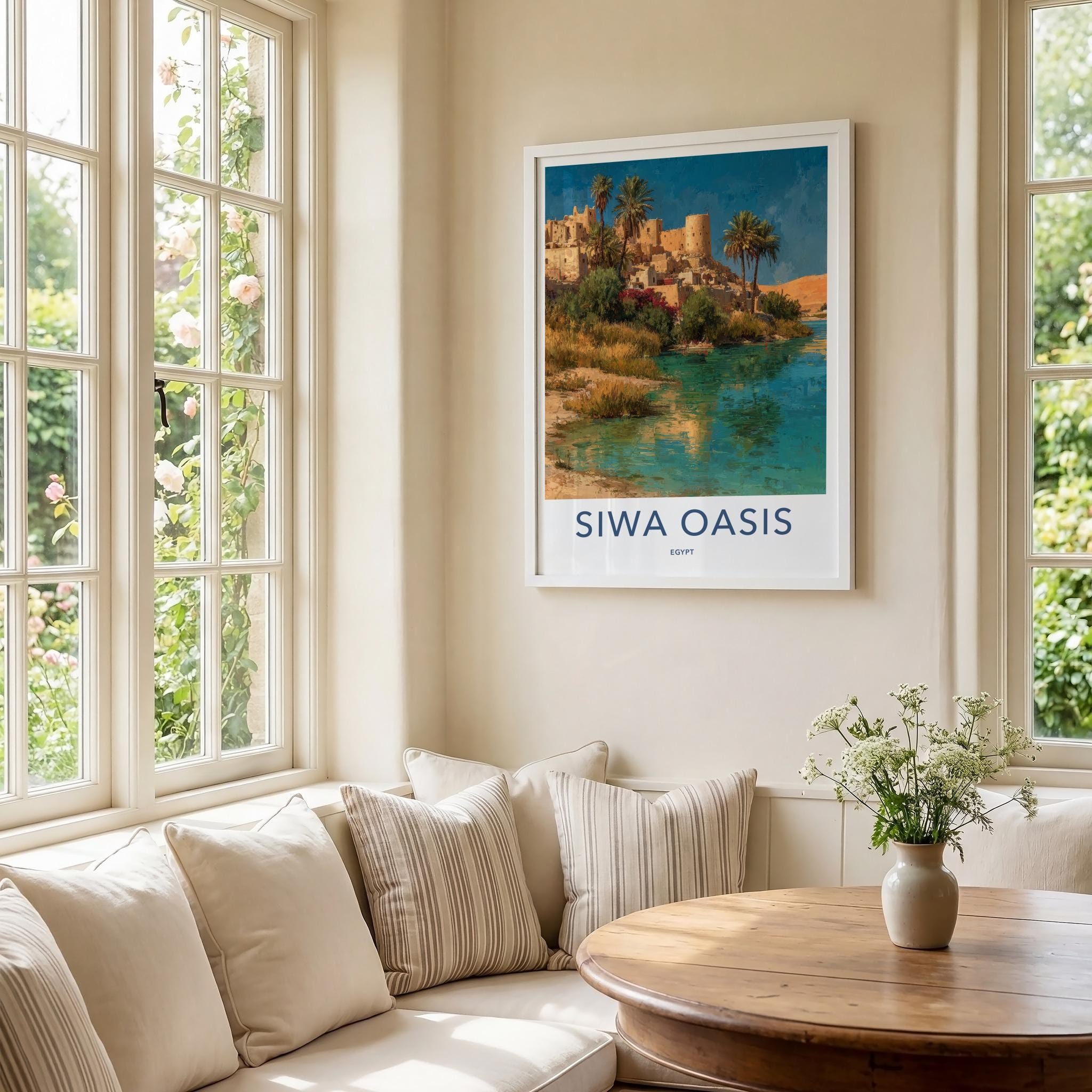 Siwa Oasis Poster - Egypt Travel Art - Ancient Oasis Village Wall Decor