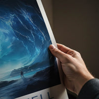 Skaftafell Poster - Iceland Travel Art - Blue Ice Cavern Home Decor