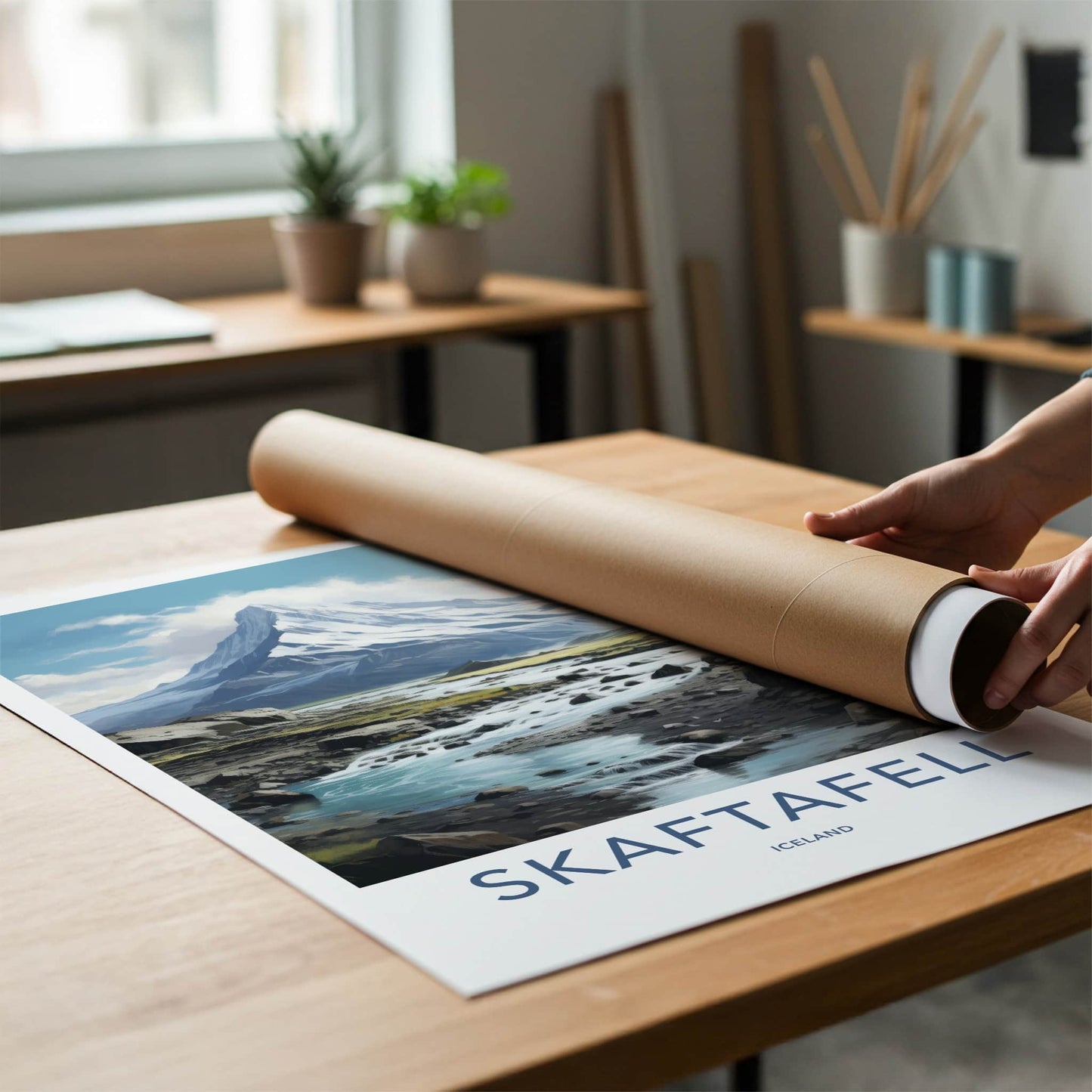 Skaftafell Poster - Iceland Travel Art - Glacial River Rocks Home Decor