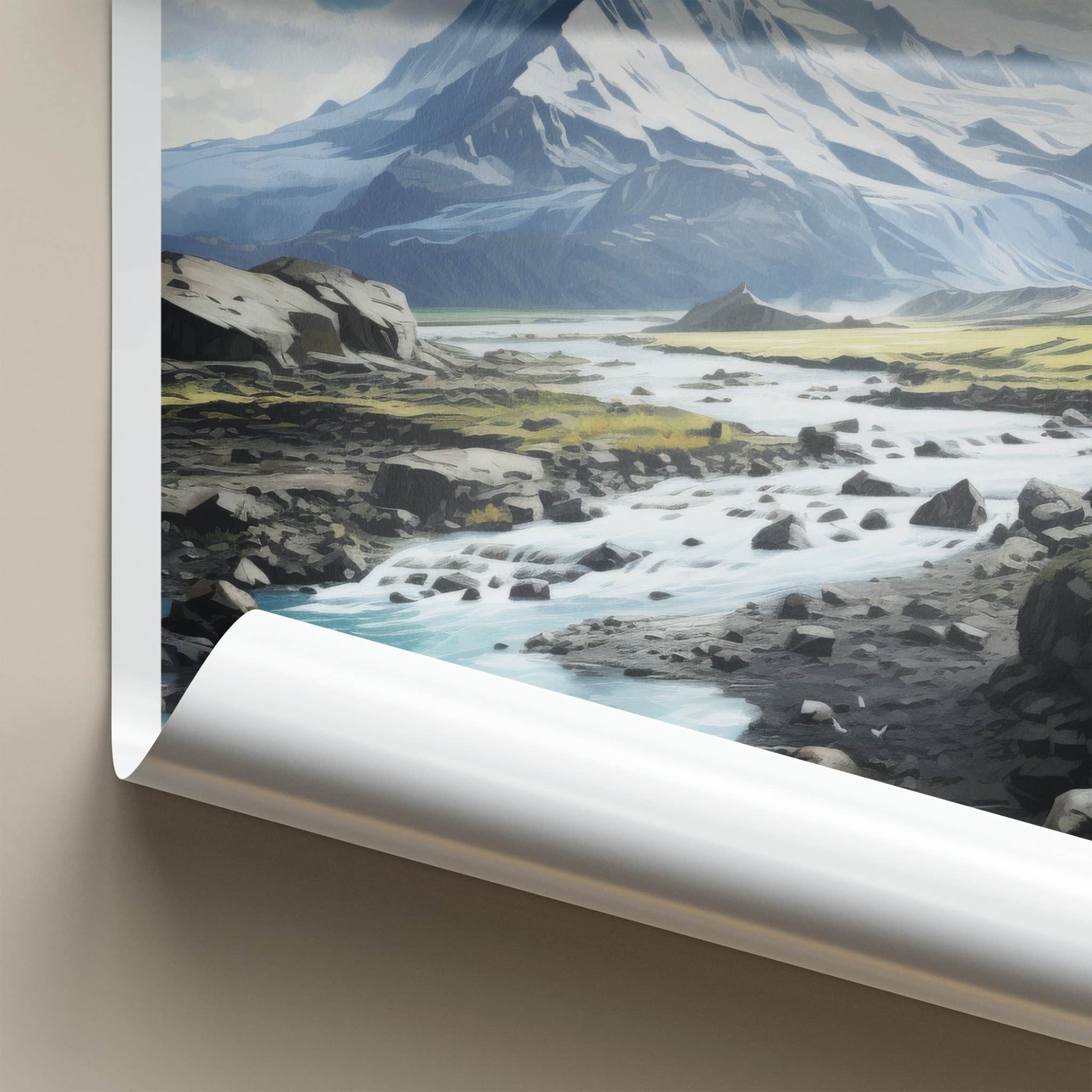 Skaftafell Poster - Iceland Travel Art - Glacial River Rocks Home Decor