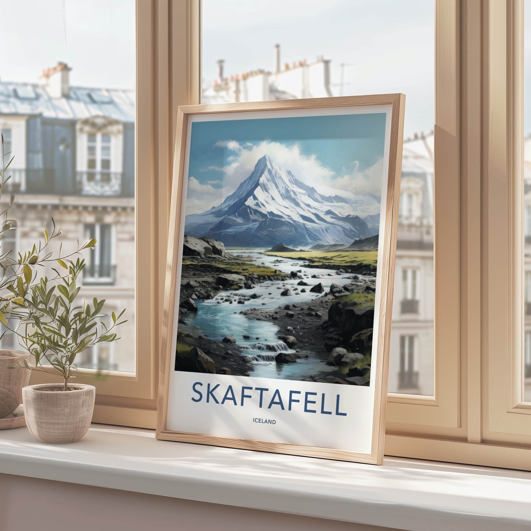 Skaftafell Poster - Iceland Travel Art - Glacial River Rocks Home Decor