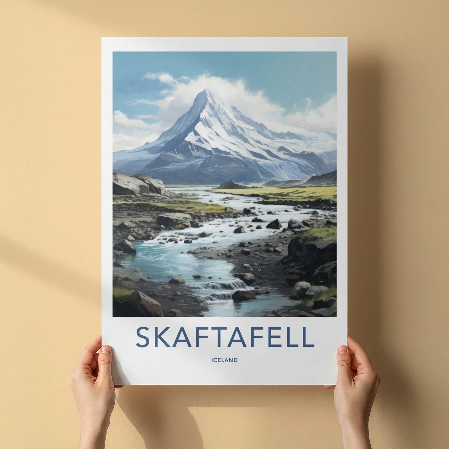 Skaftafell Poster - Iceland Travel Art - Glacial River Rocks Home Decor