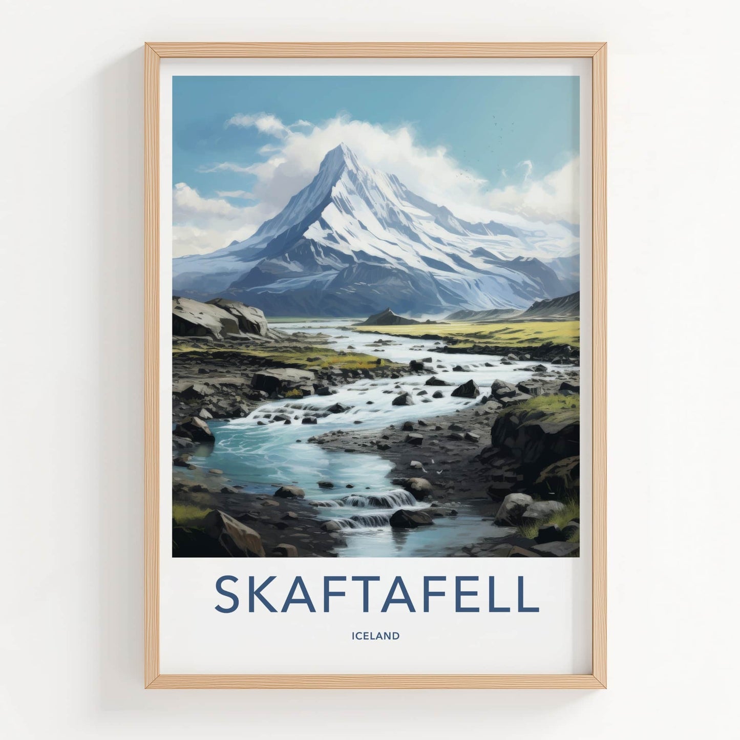 Skaftafell Poster - Iceland Travel Art - Glacial River Rocks Home Decor