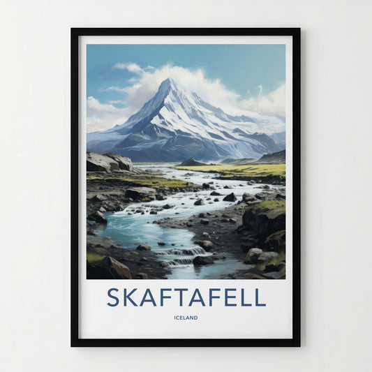Skaftafell Poster - Iceland Travel Art - Glacial River Rocks Home Decor