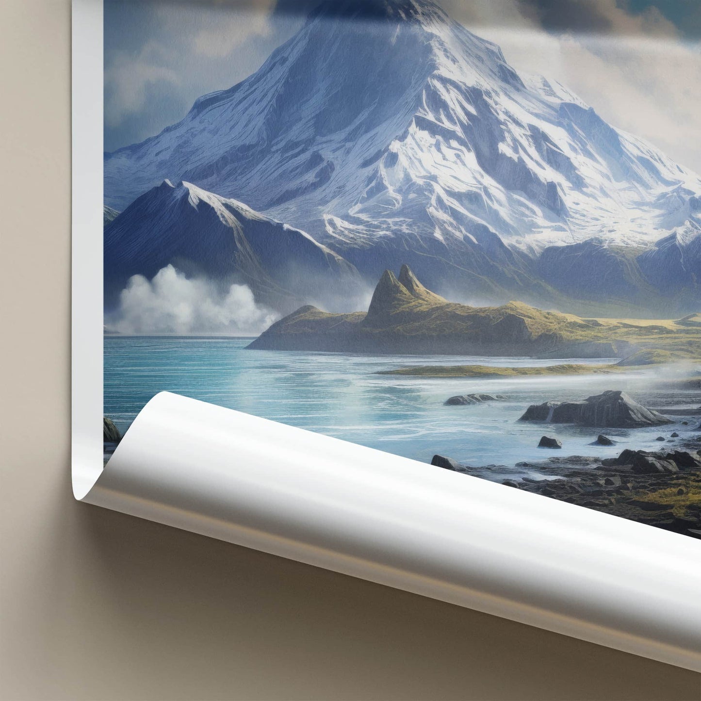 Skaftafell Poster - Iceland Travel Art - Snowy Mountain Lake Home Decor