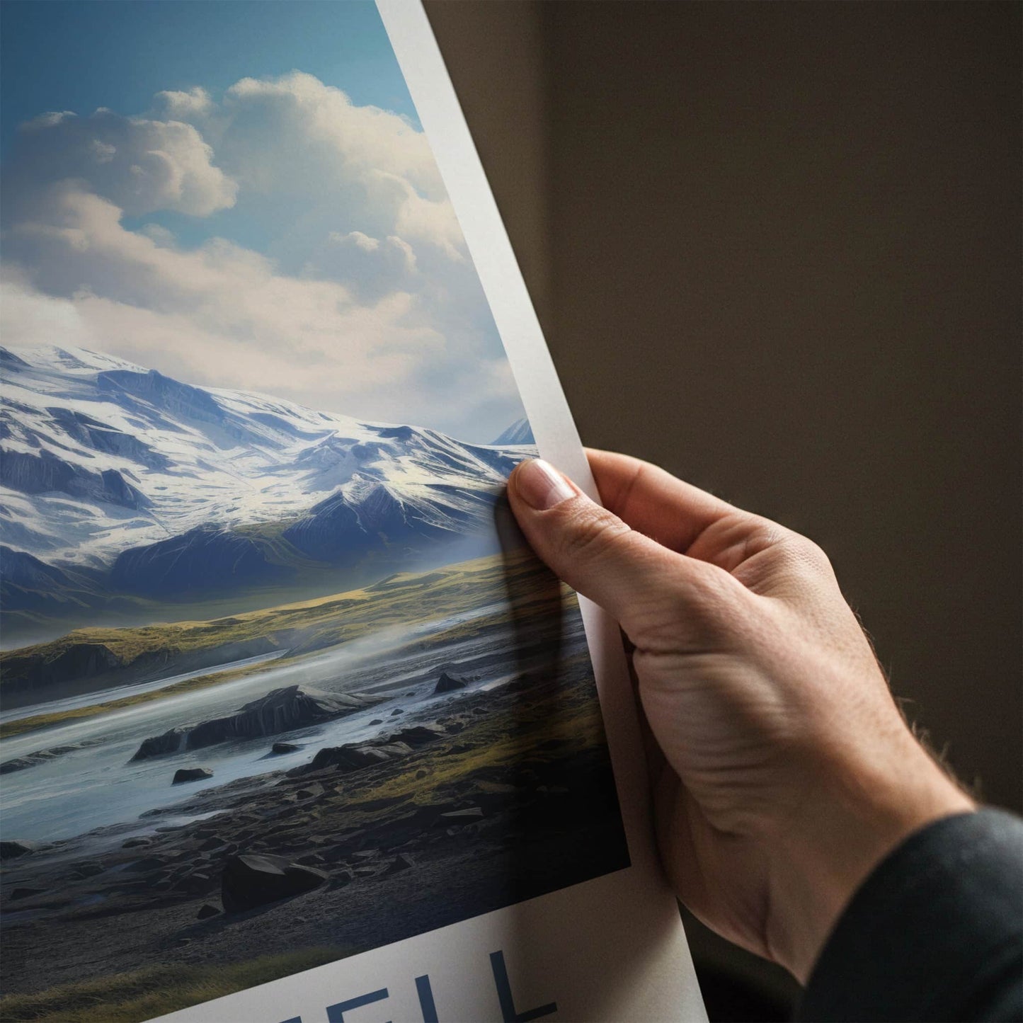 Skaftafell Poster - Iceland Travel Art - Snowy Mountain Lake Home Decor