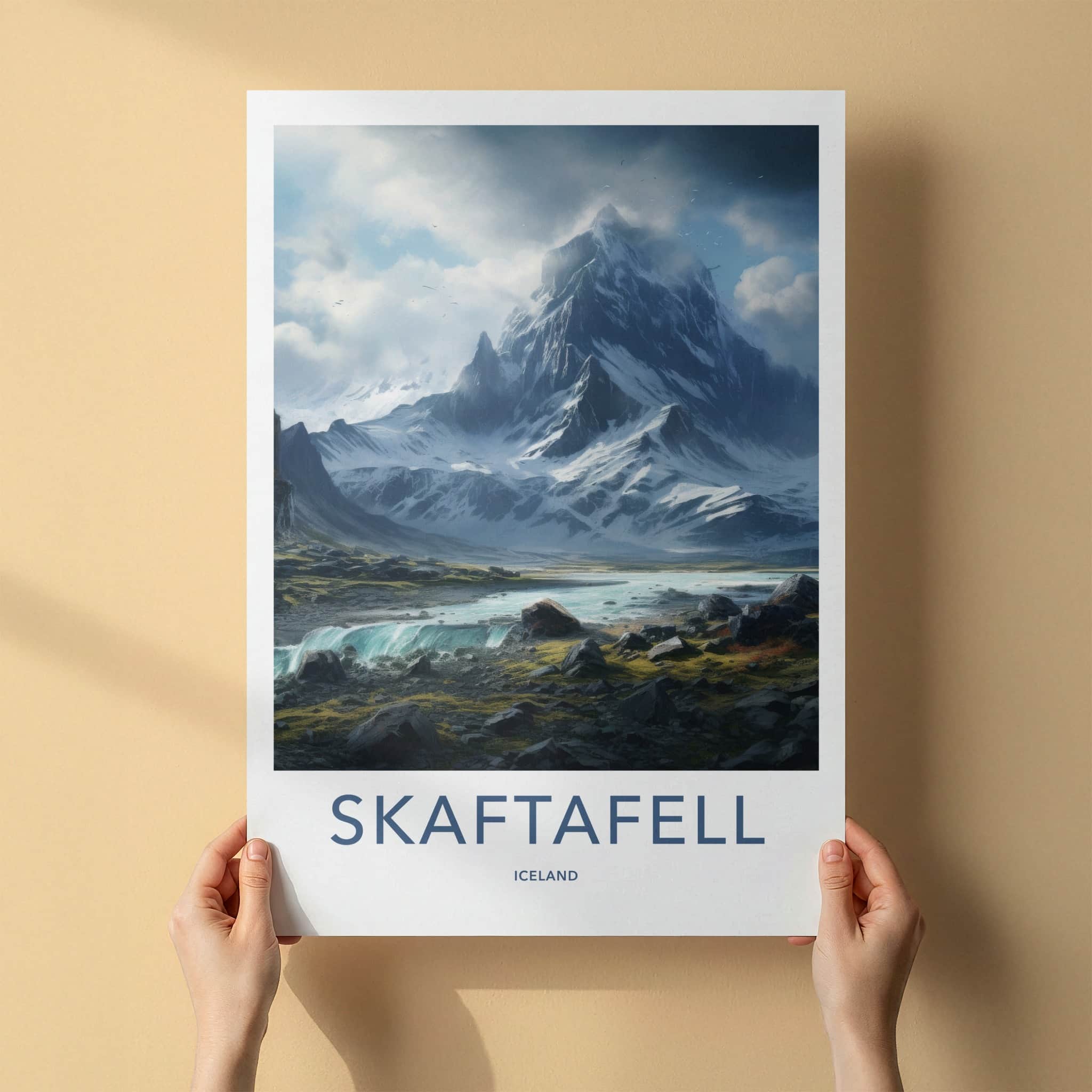 Skaftafell Poster - Iceland Wall Art - Snowy Mountain River Home Decor