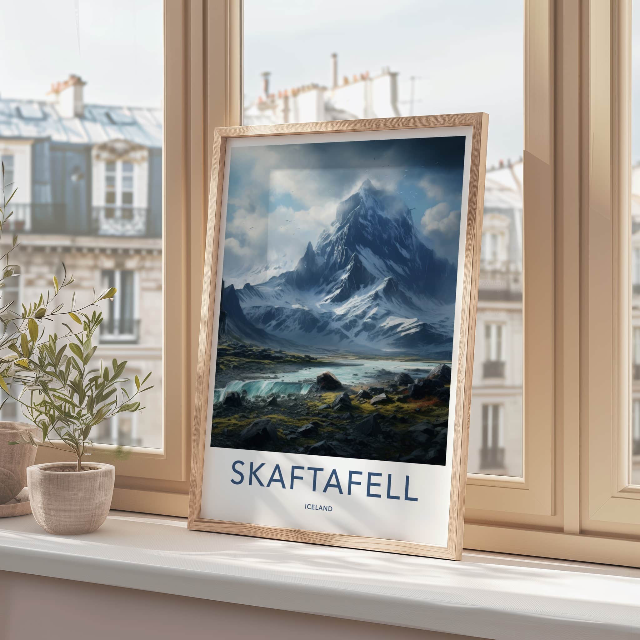 Skaftafell Poster - Iceland Wall Art - Snowy Mountain River Home Decor