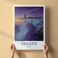 Skagen Poster - Denmark Travel Art - Coastal Lighthouse Figure Home Decor