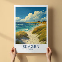 Skagen Poster - Denmark Travel Art - Sandy Beach Dunes Home Decor